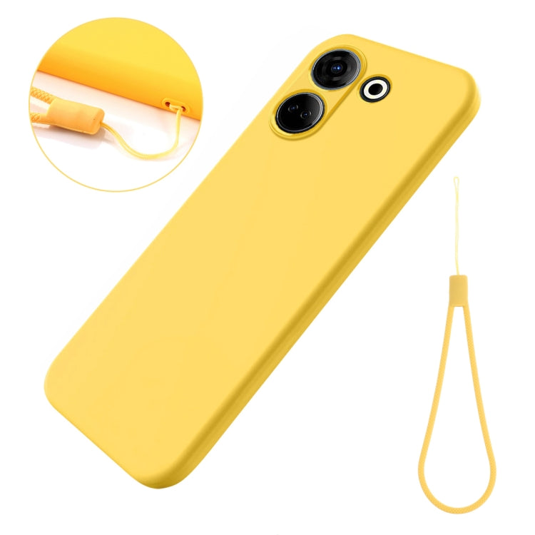 For Tecno Camon 20 Pro 4G Pure Color Liquid Silicone Shockproof Phone Case(Yellow) - Tecno Cases by PMC Jewellery | Online Shopping South Africa | PMC Jewellery | Buy Now Pay Later Mobicred