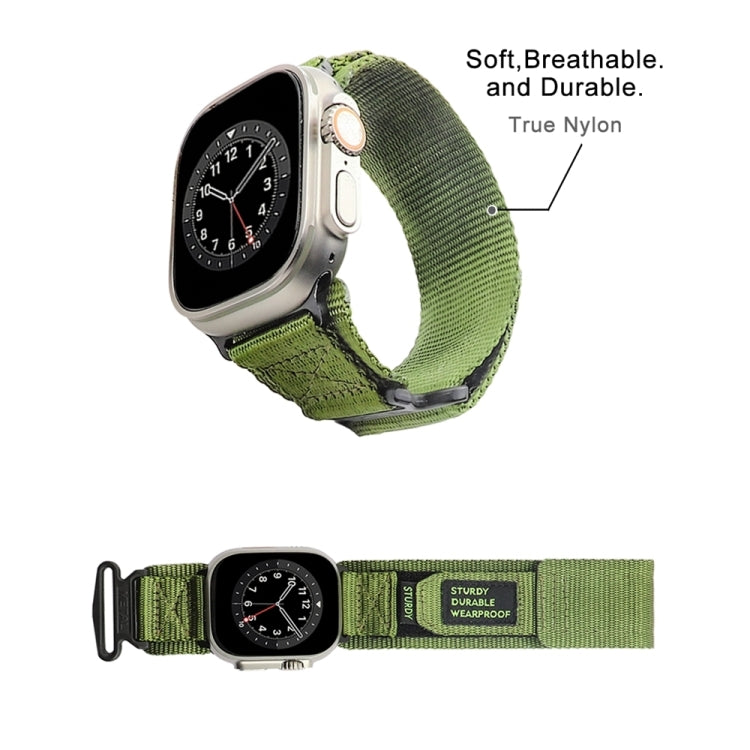 Nylon Two Section Watch Band For Apple Watch Ultra 2 49mm(Dark Green) - Watch Bands by PMC Jewellery | Online Shopping South Africa | PMC Jewellery | Buy Now Pay Later Mobicred