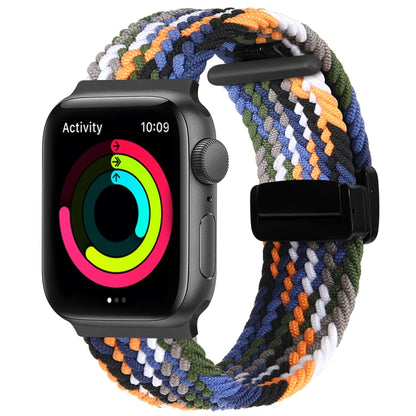 Magnetic Fold Clasp Woven Watch Band For Apple Watch Ultra 2 49mm(Denim Color) - Watch Bands by PMC Jewellery | Online Shopping South Africa | PMC Jewellery | Buy Now Pay Later Mobicred