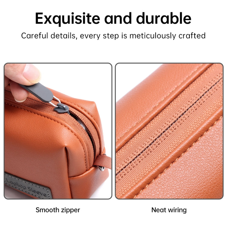 Waterproof PU Leather Laptop Accessory Bag(Dark Blue) - Other by PMC TechLife | Online Shopping South Africa | PMC TechLife | Buy Now Pay Later Mobicred