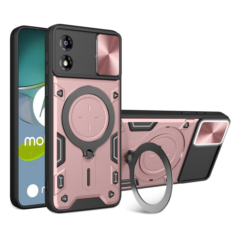 For Motorola Moto E13 CD Texture Sliding Camshield Magnetic Holder Phone Case(Pink) - free shipping - PMC TechLife - Order now!