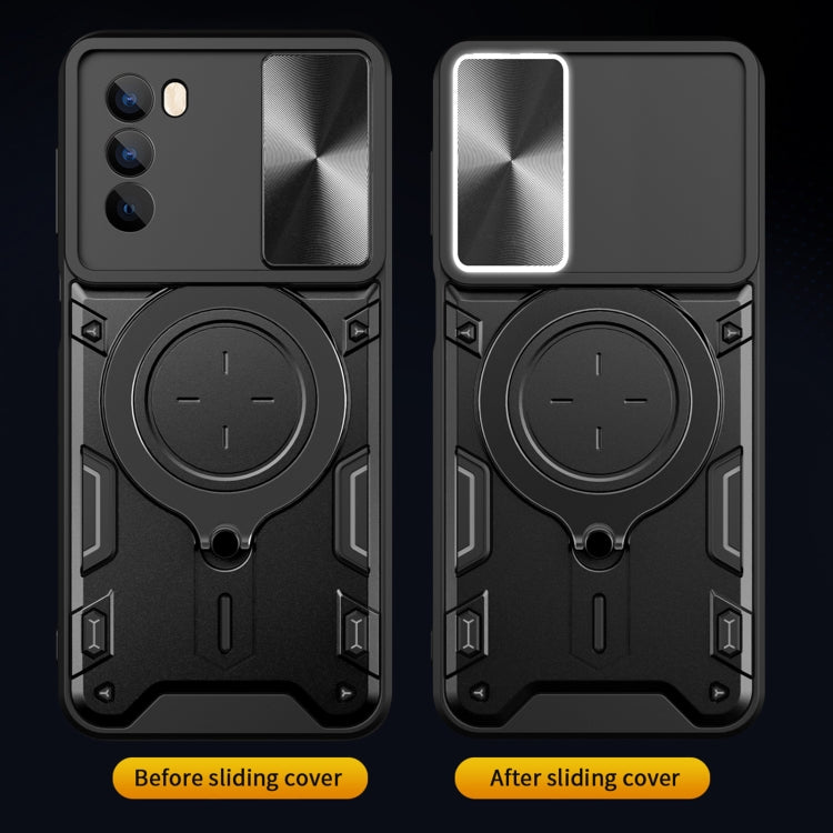 For Motorola Moto G62 CD Texture Sliding Camshield Magnetic Holder Phone Case(Black) - free shipping - PMC TechLife - Order now!