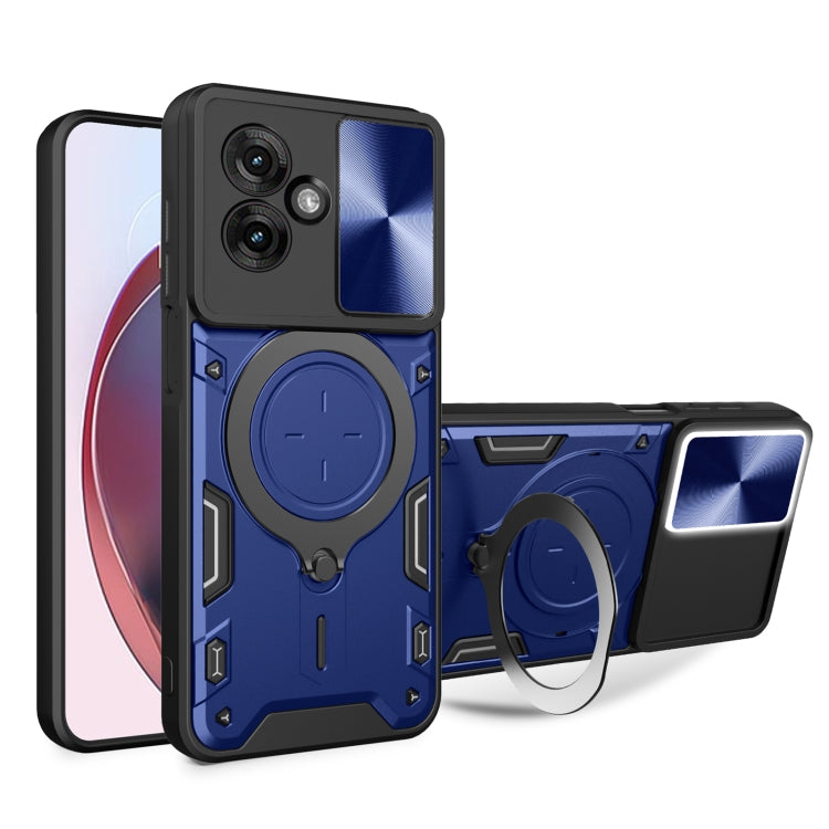 For Motorola Moto G55 CD Texture Sliding Camshield Magnetic Holder Phone Case(Blue) - free shipping - PMC TechLife - Order now!