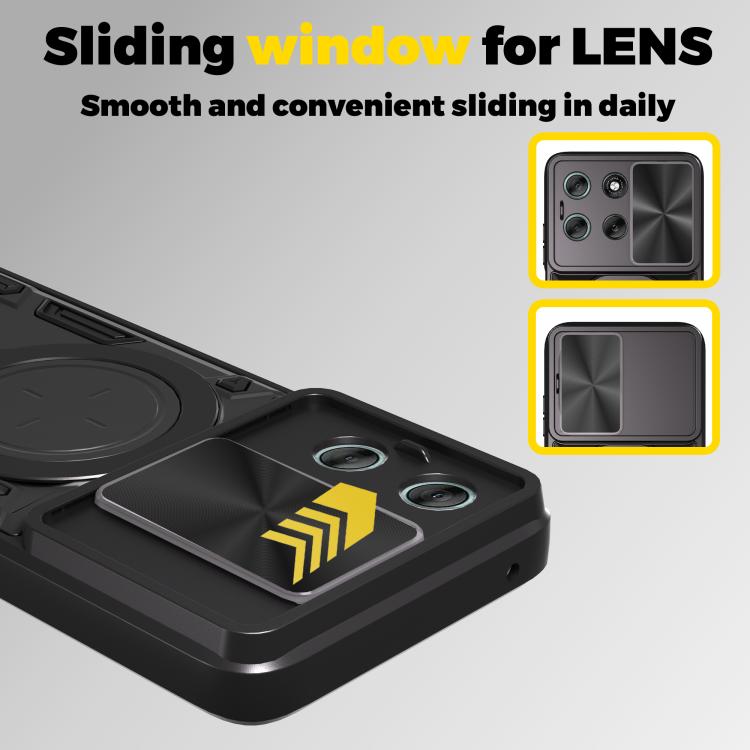 For Motorola Moto G56 5G CD Texture Sliding Camshield Magnetic Holder Phone Case(Blue) - free shipping - PMC TechLife - Order now!