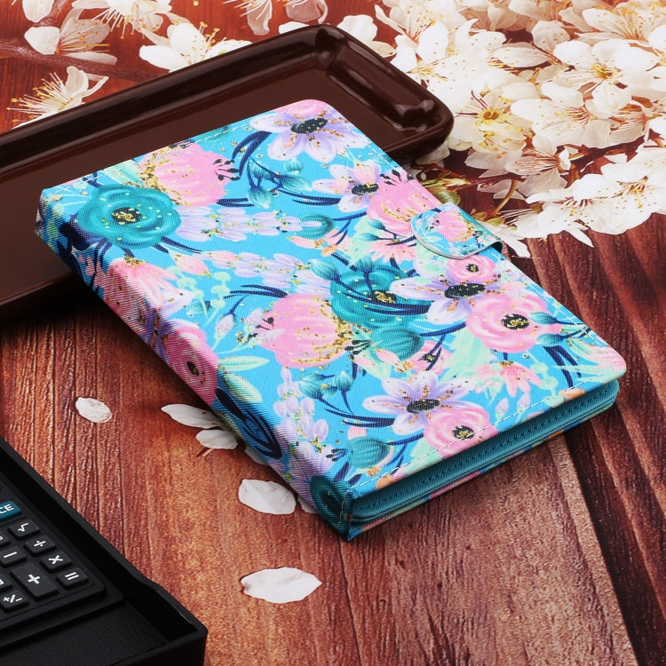 For 10 inch Universal Tablet PC Flower Pattern Horizontal Flip Leather Case with Card Slots & Holder(Pink Flower) - 10 - 11 inch by PMC TechLife | Online Shopping South Africa | PMC TechLife | Buy Now Pay Later Mobicred
