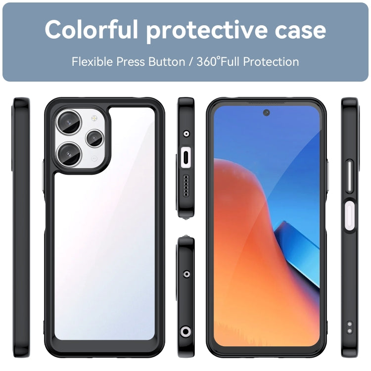 For Xiaomi Poco M6 Pro 5G Colorful Series Acrylic Hybrid TPU Phone Case(Black) - Xiaomi Cases by PMC Jewellery | Online Shopping South Africa | PMC Jewellery | Buy Now Pay Later Mobicred