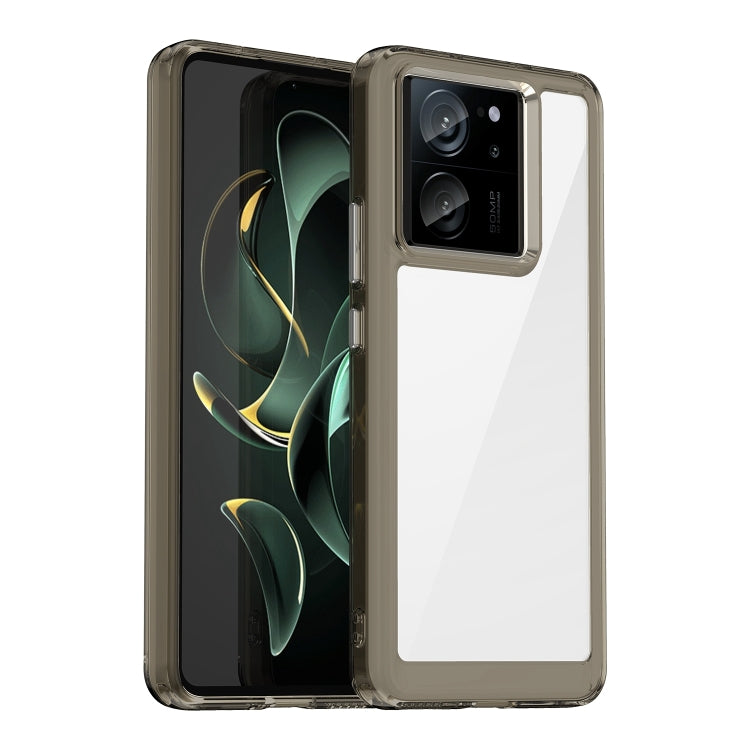 For Xiaomi 13T Colorful Series Acrylic Hybrid TPU Phone Case(Transparent Grey) - Xiaomi Cases by PMC Jewellery | Online Shopping South Africa | PMC Jewellery | Buy Now Pay Later Mobicred