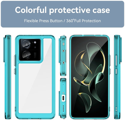 For Xiaomi 13T Pro Colorful Series Acrylic Hybrid TPU Phone Case(Transparent Blue) - Xiaomi Cases by PMC Jewellery | Online Shopping South Africa | PMC Jewellery | Buy Now Pay Later Mobicred