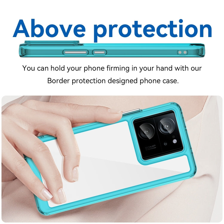 For Xiaomi 13T Pro Colorful Series Acrylic Hybrid TPU Phone Case(Transparent Blue) - Xiaomi Cases by PMC Jewellery | Online Shopping South Africa | PMC Jewellery | Buy Now Pay Later Mobicred