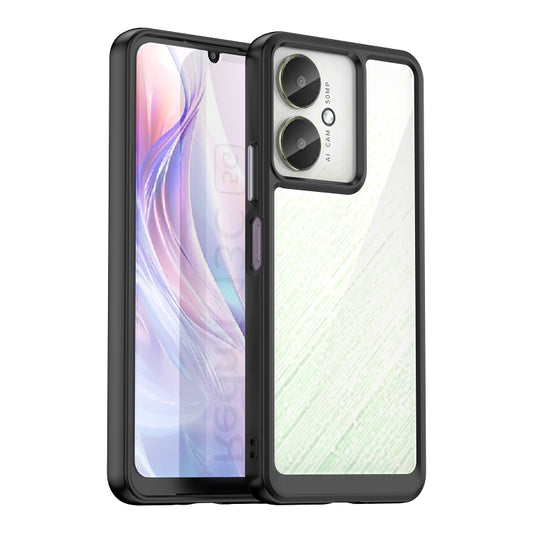 For Xiaomi Poco M6 Colorful Series Acrylic Hybrid TPU Phone Case(Black) - Xiaomi Cases by PMC Jewellery | Online Shopping South Africa | PMC Jewellery | Buy Now Pay Later Mobicred