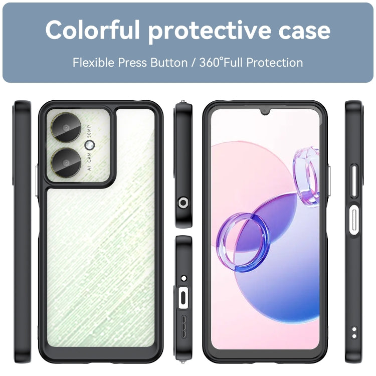 For Xiaomi Poco M6 Colorful Series Acrylic Hybrid TPU Phone Case(Black) - Xiaomi Cases by PMC Jewellery | Online Shopping South Africa | PMC Jewellery | Buy Now Pay Later Mobicred