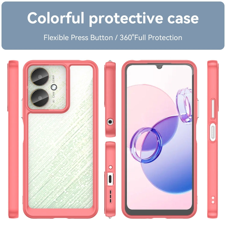 For Xiaomi Redmi 13C 5G Colorful Series Acrylic Hybrid TPU Phone Case(Red) - 13C Cases by PMC Jewellery | Online Shopping South Africa | PMC Jewellery | Buy Now Pay Later Mobicred