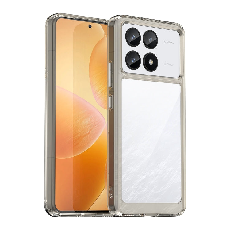 For Xiaomi Redmi K70 Colorful Series Acrylic Hybrid TPU Phone Case(Transparent Grey) - K70 Cases by PMC Jewellery | Online Shopping South Africa | PMC Jewellery | Buy Now Pay Later Mobicred