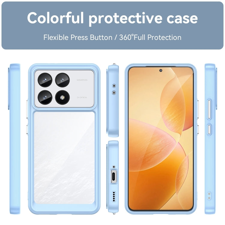 For Xiaomi Redmi K70 Colorful Series Acrylic Hybrid TPU Phone Case(Blue) - K70 Cases by PMC Jewellery | Online Shopping South Africa | PMC Jewellery | Buy Now Pay Later Mobicred