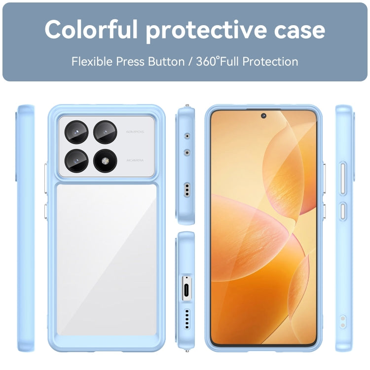 For Xiaomi Redmi K70E Colorful Series Acrylic Hybrid TPU Phone Case(Blue) - K70E Cases by PMC Jewellery | Online Shopping South Africa | PMC Jewellery | Buy Now Pay Later Mobicred