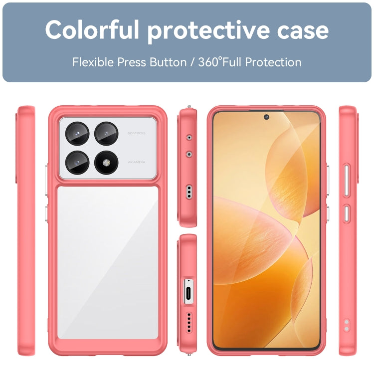 For Xiaomi Redmi K70E Colorful Series Acrylic Hybrid TPU Phone Case(Red) - K70E Cases by PMC Jewellery | Online Shopping South Africa | PMC Jewellery | Buy Now Pay Later Mobicred