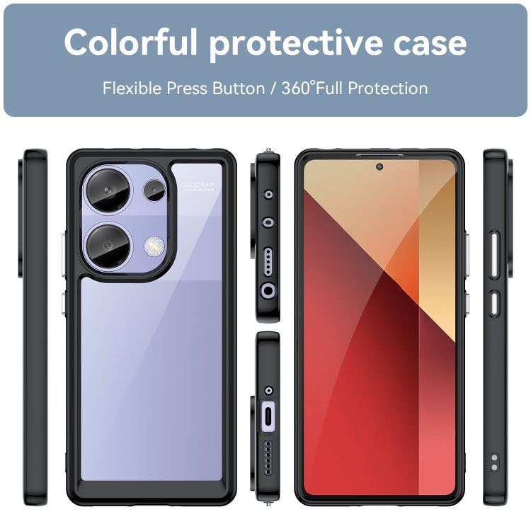 For Redmi Note 13 Pro 4G Global Colorful Series Acrylic Hybrid TPU Phone Case(Black) - Note 13 Pro Cases by PMC Jewellery | Online Shopping South Africa | PMC Jewellery | Buy Now Pay Later Mobicred