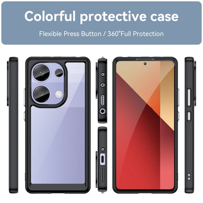 For Redmi Note 13 Pro 4G Global Colorful Series Acrylic Hybrid TPU Phone Case(Black) - Note 13 Pro Cases by PMC Jewellery | Online Shopping South Africa | PMC Jewellery | Buy Now Pay Later Mobicred