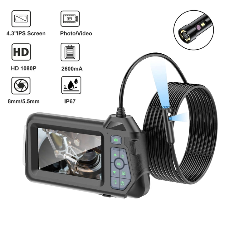 M60 4.3 inch Dual Camera with Screen Endoscope, Length:5m(5mm) -  by PMC TechLife | Online Shopping South Africa | PMC TechLife | Buy Now Pay Later Mobicred