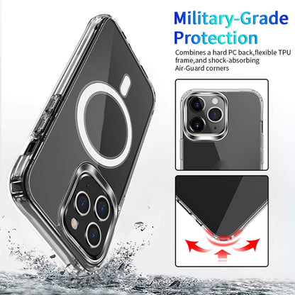 For iPhone 15 Pro MagSafe Magnetic Four Corner Airbags Phone Case(Transparent) - iPhone 15 Pro Cases by PMC Jewellery | Online Shopping South Africa | PMC Jewellery