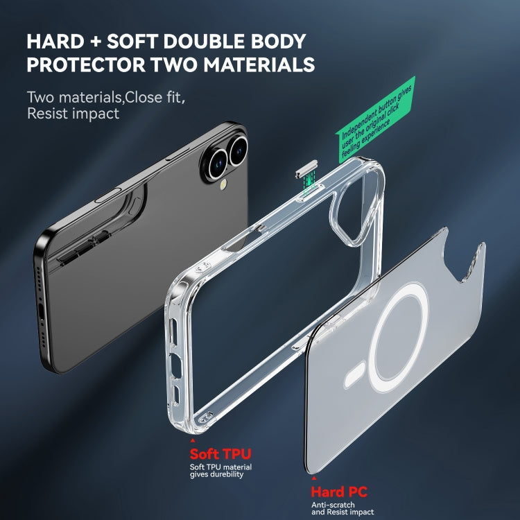 For iPhone 16 MagSafe Clear Acrylic PC +TPU Phone Case(Transparent) - iPhone 16 Cases by PMC TechLife | Online Shopping South Africa | PMC TechLife | Buy Now Pay Later Mobicred