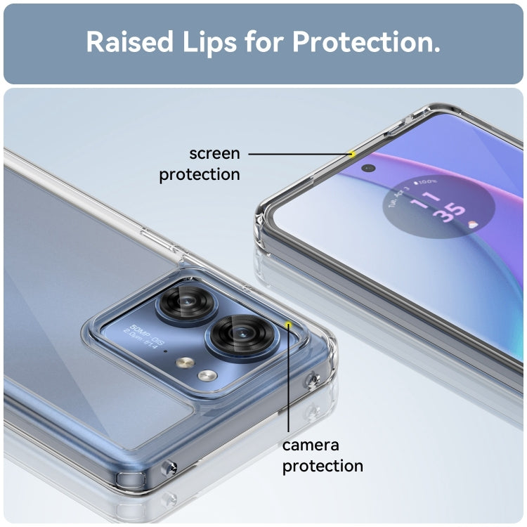 For Motorola Edge 2023 Global Colorful Series Acrylic Hybrid TPU Phone Case(Transparent) - Motorola Cases by PMC TechLife | Online Shopping South Africa | PMC TechLife | Buy Now Pay Later Mobicred