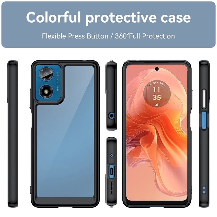 For Motorola Moto G24 Colorful Series Acrylic Hybrid TPU Phone Case(Black) - Motorola Cases by PMC Jewellery | Online Shopping South Africa | PMC Jewellery