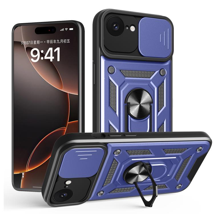 For iPhone 16e Sliding Camera Cover Design TPU+PC Phone Case(Blue) - free shipping - PMC TechLife - Order now!