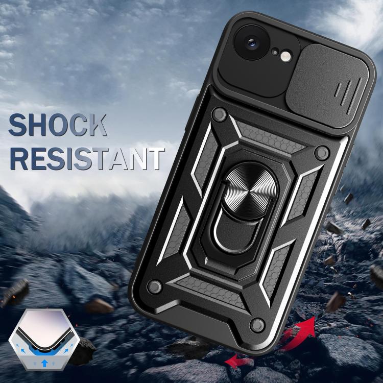 For iPhone 16e Sliding Camera Cover Design TPU+PC Phone Case(Green) - iPhone 16e Cases by PMC TechLife | Online Shopping South Africa | PMC TechLife | Buy Now Pay Later Mobicred