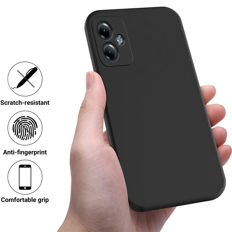 For Motorola Moto G14 Pure Color Liquid Silicone Shockproof Phone Case(Black) - Motorola Cases by PMC Jewellery | Online Shopping South Africa | PMC Jewellery | Buy Now Pay Later Mobicred