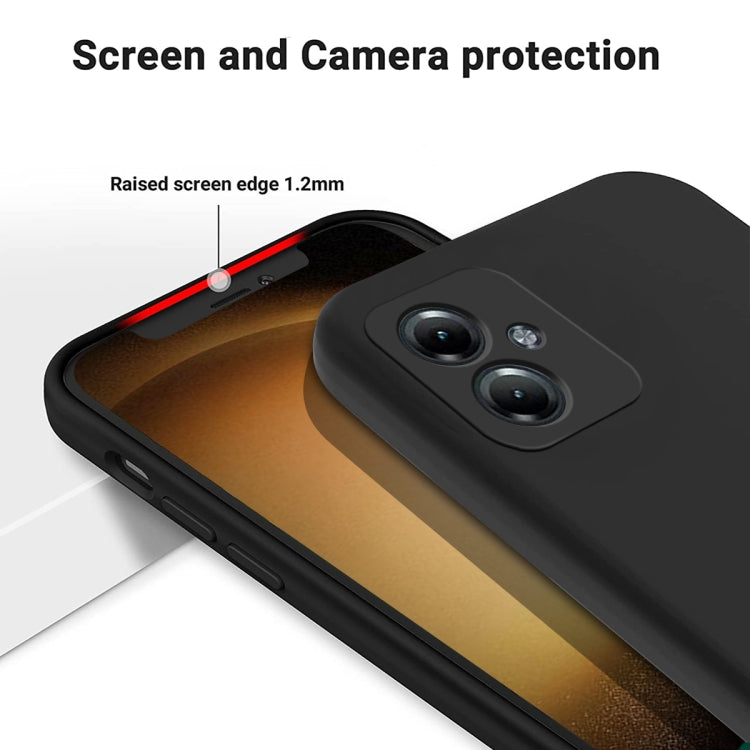 For Motorola Moto G64 Pure Color Liquid Silicone Shockproof Phone Case(Black) - Motorola Cases by PMC TechLife | Online Shopping South Africa | PMC TechLife | Buy Now Pay Later Mobicred