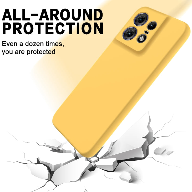For Motorola Edge 50 Pro Pure Color Liquid Silicone Shockproof Phone Case(Yellow) - Motorola Cases by PMC TechLife | Online Shopping South Africa | PMC TechLife | Buy Now Pay Later Mobicred