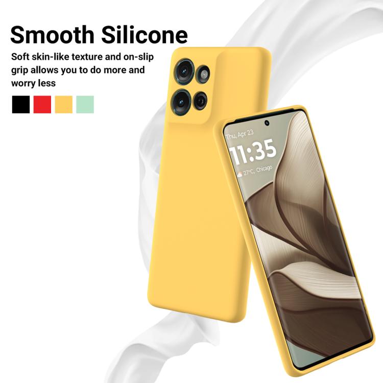 For Motorola Moto G Play 2025 Solid Color Liquid Silicone Dropproof Full Coverage Phone Case(Yellow) - free shipping - PMC TechLife - Order now!