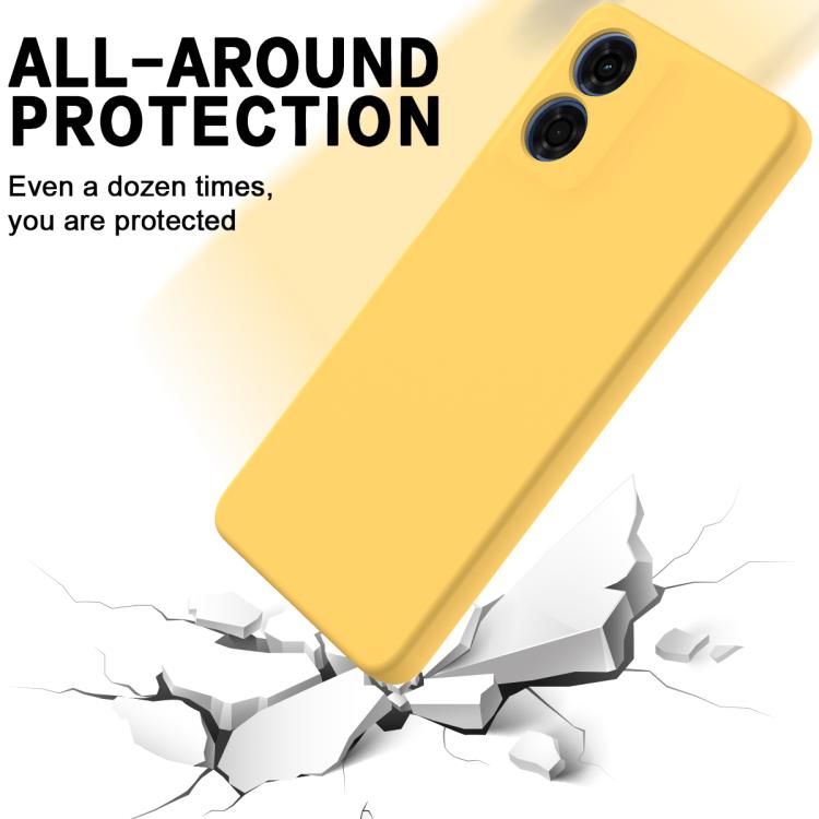 For Motorola Moto G04S 4G / E14 4G Solid Color Liquid Silicone Dropproof Full Coverage Phone Case(Yellow) - free shipping - PMC TechLife - Order now!