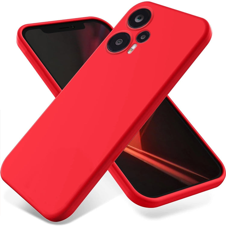 For Xiaomi Poco F5 5G Pure Color Liquid Silicone Shockproof Phone Case(Red) - Xiaomi Cases by PMC Jewellery | Online Shopping South Africa | PMC Jewellery