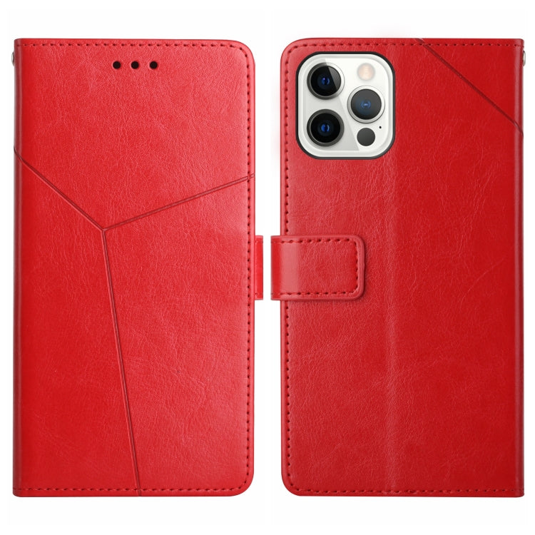 For iPhone 16 Pro Max HT01 Y-shaped Pattern Flip Leather Phone Case(Red) - iPhone 16 Pro Max Cases by PMC Jewellery | Online Shopping South Africa | PMC Jewellery | Buy Now Pay Later Mobicred