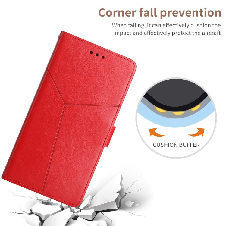 For iPhone 16 Pro Max HT01 Y-shaped Pattern Flip Leather Phone Case(Red) - iPhone 16 Pro Max Cases by PMC TechLife | Online Shopping South Africa | PMC TechLife | Buy Now Pay Later Mobicred