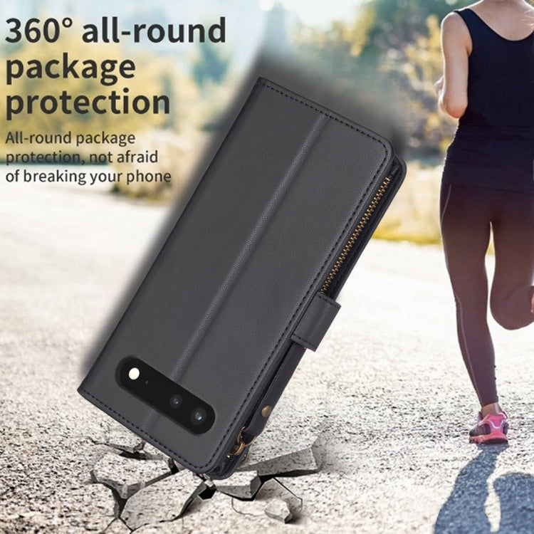 For Google Pixel 7 9 Card Slots Zipper Wallet Leather Flip Phone Case(Black) - free shipping - PMC TechLife - Order now!