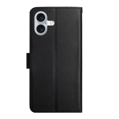 For iPhone 16 Genuine Leather Fingerprint-proof Flip Phone Case(Black) - iPhone 16 Cases by PMC Jewellery | Online Shopping South Africa | PMC Jewellery | Buy Now Pay Later Mobicred