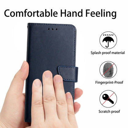 For iPhone 16 Genuine Leather Fingerprint-proof Flip Phone Case(Blue) - iPhone 16 Cases by PMC Jewellery | Online Shopping South Africa | PMC Jewellery | Buy Now Pay Later Mobicred