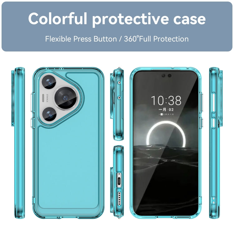 For Huawei Pura 70 Pro Candy Series TPU Phone Case(Transparent Blue) - Huawei Cases by PMC Jewellery | Online Shopping South Africa | PMC Jewellery | Buy Now Pay Later Mobicred