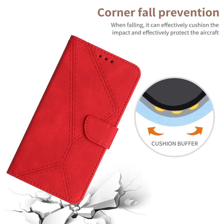 For iPhone 16 Pro Stitching Embossed Leather Phone Case(Red) - iPhone 16 Pro Cases by PMC TechLife | Online Shopping South Africa | PMC TechLife | Buy Now Pay Later Mobicred