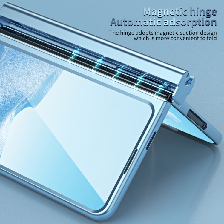 For Google Pixel Fold Integrated Electroplating PC All-inclusive Phone Case with Hinge(Blue) - Google Cases by PMC TechLife | Online Shopping South Africa | PMC TechLife | Buy Now Pay Later Mobicred