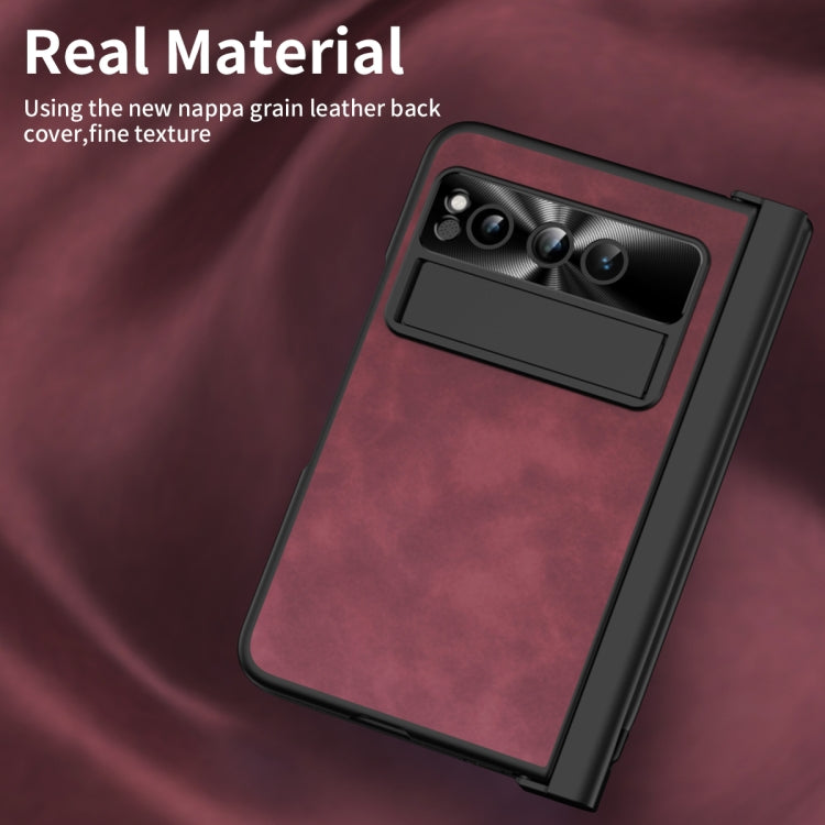 For Google Pixel Fold Integrated Napa Texture All-inclusive Phone Case with Pen Slot(Red) - Google Cases by PMC TechLife | Online Shopping South Africa | PMC TechLife | Buy Now Pay Later Mobicred