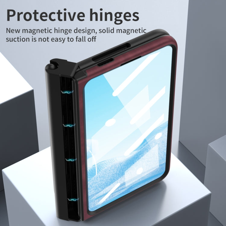 For Google Pixel Fold Integrated Napa Texture All-inclusive Phone Case with Pen Slot(Red) - Google Cases by PMC TechLife | Online Shopping South Africa | PMC TechLife | Buy Now Pay Later Mobicred
