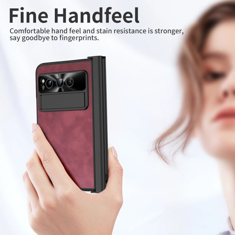For Google Pixel Fold Integrated Napa Texture All-inclusive Phone Case with Pen Slot(Red) - Google Cases by PMC TechLife | Online Shopping South Africa | PMC TechLife | Buy Now Pay Later Mobicred