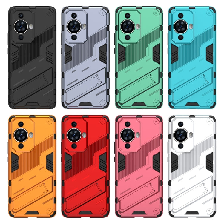 For Huawei nova 11 Pro 4G Punk Armor 2 in 1 PC + TPU Phone Case with Holder(Orange) - Huawei Cases by PMC TechLife | Online Shopping South Africa | PMC TechLife | Buy Now Pay Later Mobicred