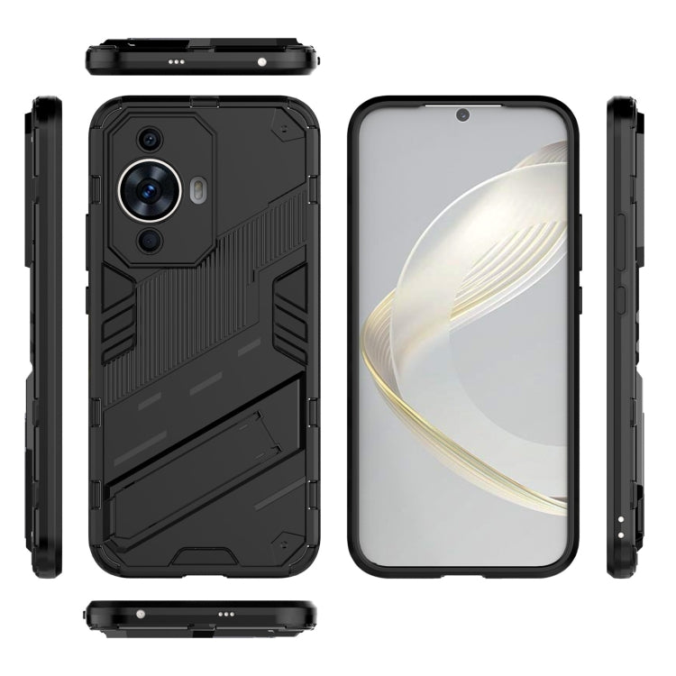 For Huawei nova 11 4G Punk Armor 2 in 1 PC + TPU Phone Case with Holder(Black) - Huawei Cases by PMC Jewellery | Online Shopping South Africa | PMC Jewellery | Buy Now Pay Later Mobicred