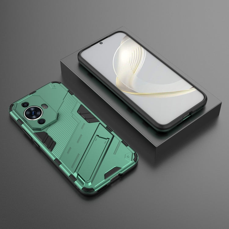 For Huawei nova 11 4G Punk Armor 2 in 1 PC + TPU Phone Case with Holder(Green) - Huawei Cases by PMC TechLife | Online Shopping South Africa | PMC TechLife | Buy Now Pay Later Mobicred
