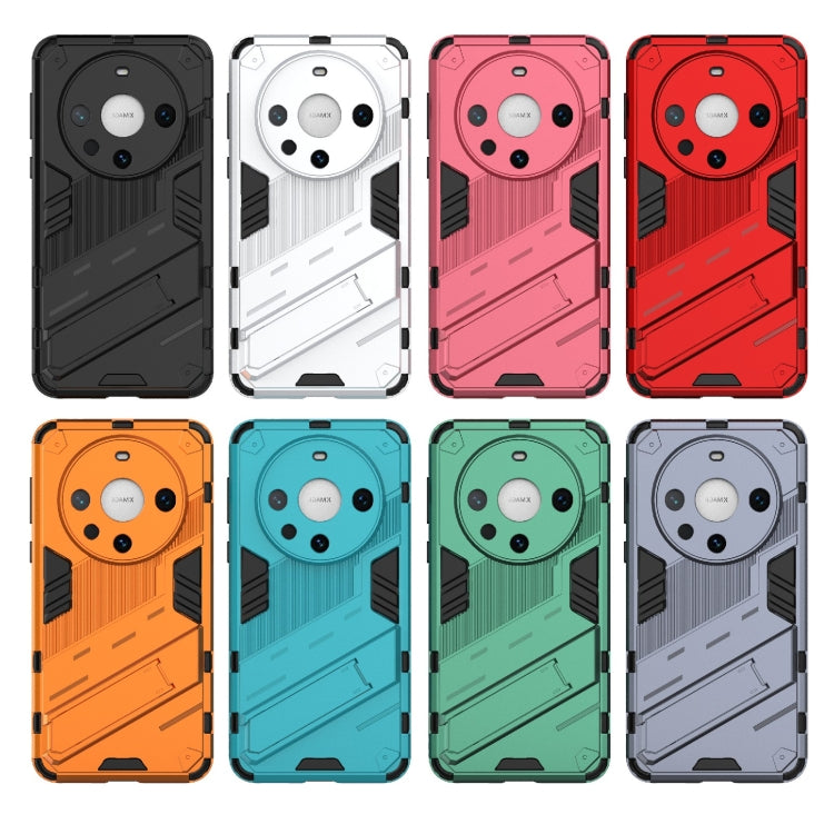 For Huawei Mate 60 Pro Punk Armor 2 in 1 PC + TPU Phone Case with Holder(Light Red) - Huawei Cases by PMC TechLife | Online Shopping South Africa | PMC TechLife | Buy Now Pay Later Mobicred